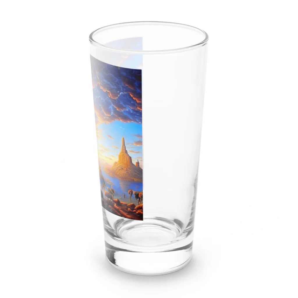 宇宙開発デザイン科の夕陽の中の城 Long Sized Water Glass :right