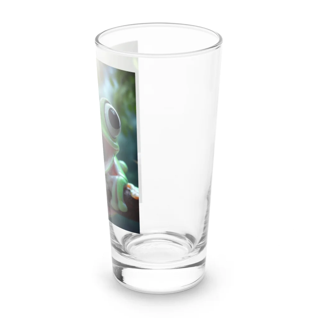 ワンダーワールド・ワンストップのリアルでユニークな笑っているカエル Long Sized Water Glass :right