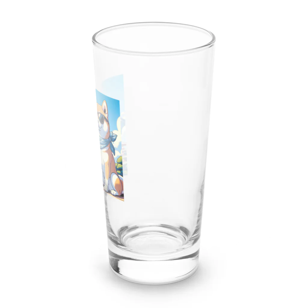 ピヨっこのサングラス犬　【銀次郎】 Long Sized Water Glass :right