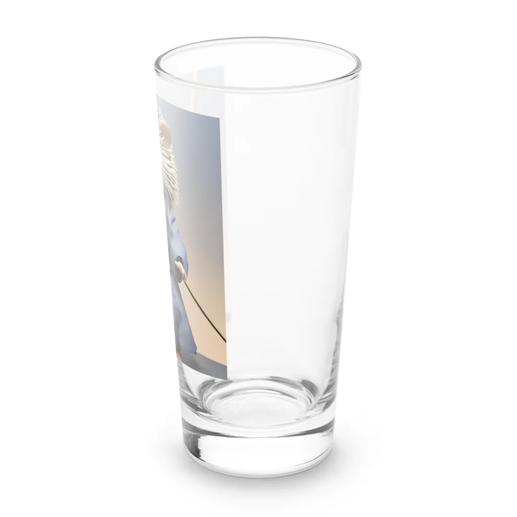 ワンダーワールド・ワンストップの和服を着たかわいいハリネズミ② Long Sized Water Glass :right