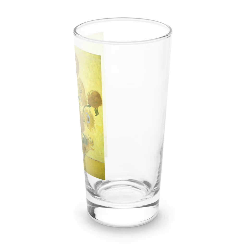 名画館のゴッホ「ひまわり①」　ヴィンセント・ファン・ゴッホの絵画【名画】 Long Sized Water Glass :right