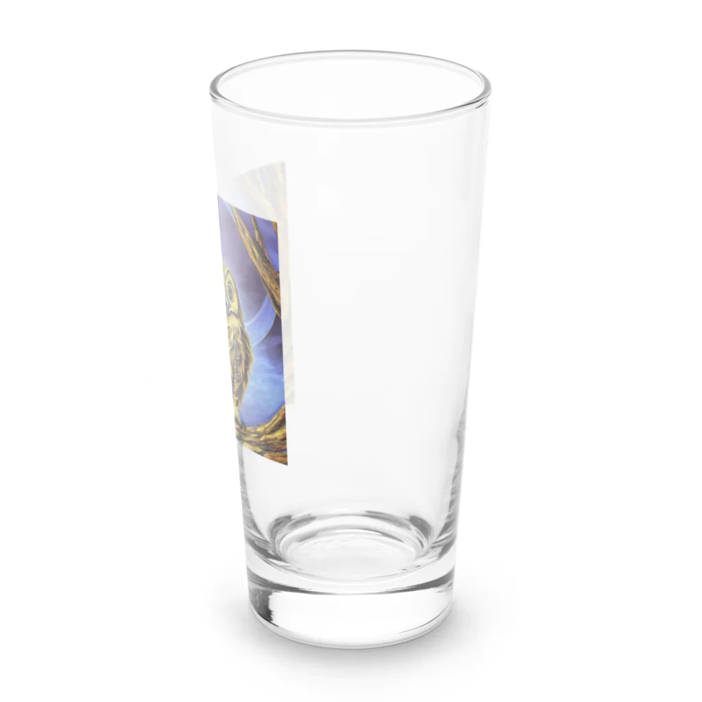 ５６アイテムズの福を運ぶ金のフクロウ Long Sized Water Glass :right