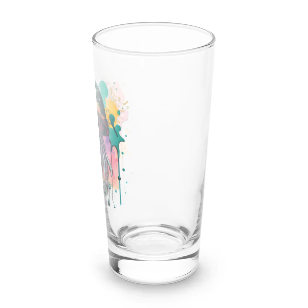 Moodifyのサイバーパンククラゲ　ミズクラゲ　水彩画スプラッシュ Long Sized Water Glass :right