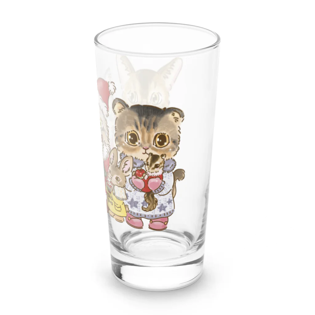 猫のきぬくんのお店のハウルくん一家　クリスマスツアー Long Sized Water Glass :right