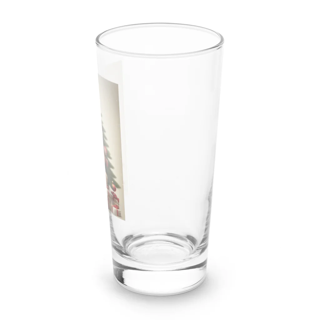 규리shopのクリスマス テディーベアの思い出 Long Sized Water Glass :right