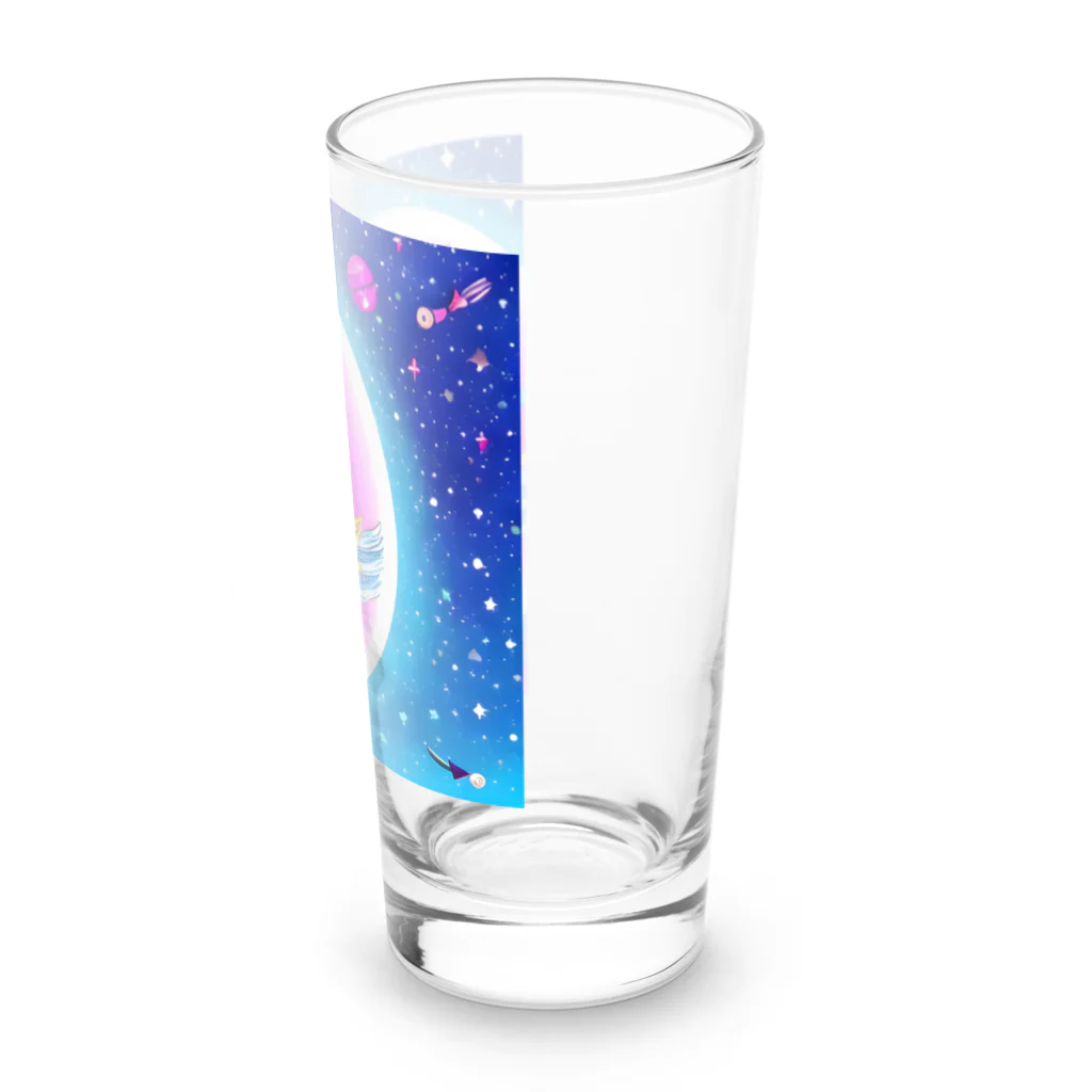Moichi Designs Shop-2023のフクロウの宇宙飛行士 Long Sized Water Glass :right