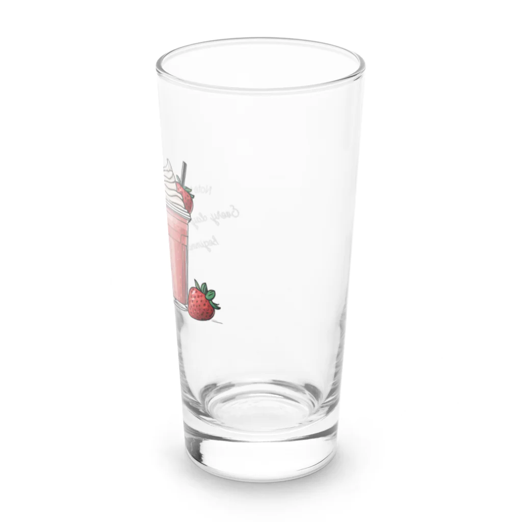 Love and peace to allのストロベリーフラペチーノとメッセージ Long Sized Water Glass :right