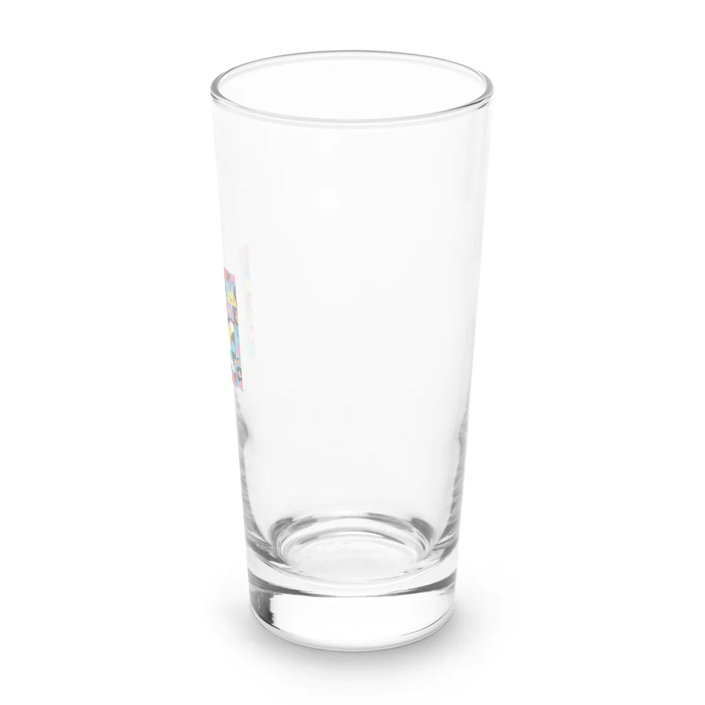 629_CAT_ARTのカラフルキャット Long Sized Water Glass :right