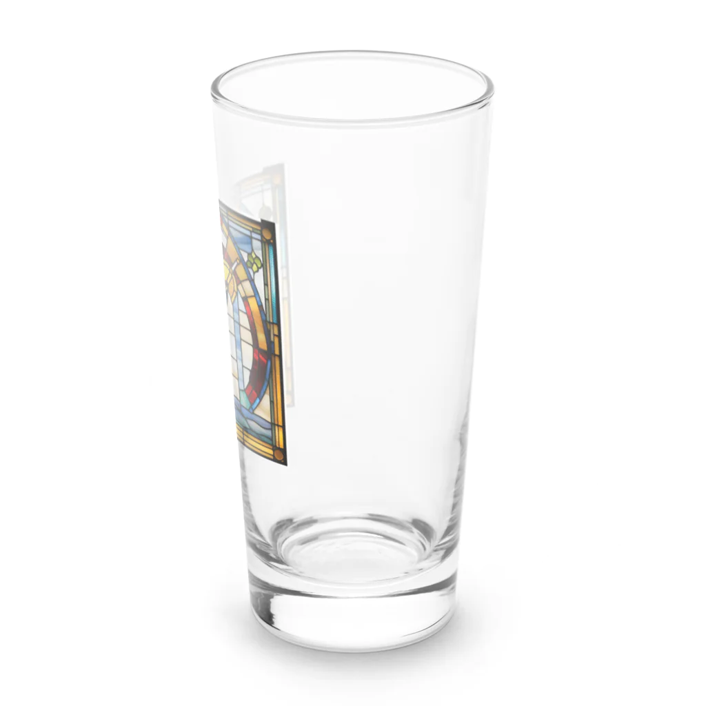 ReoReo-Artの青カクテルのステンドグラスアート Long Sized Water Glass :right