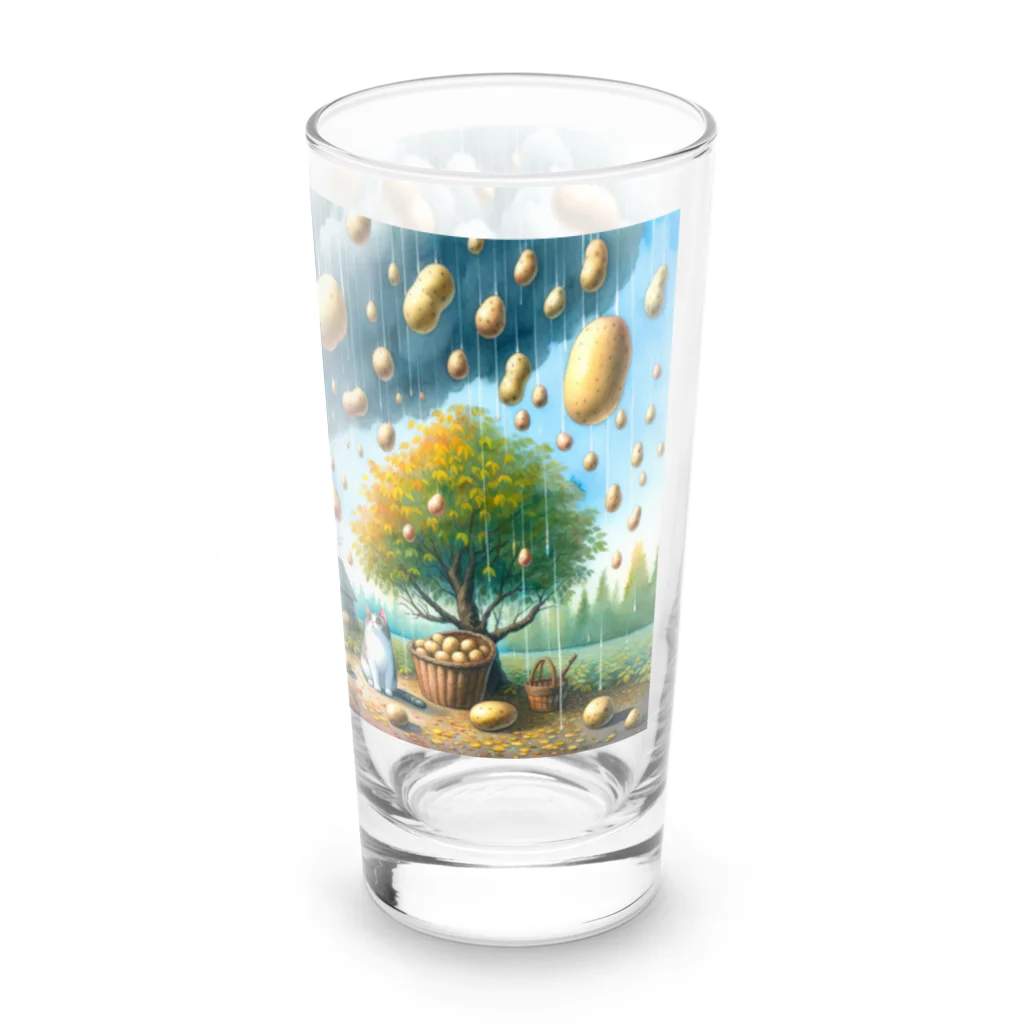 ねこ鉄道の芋降り猫 Long Sized Water Glass :right