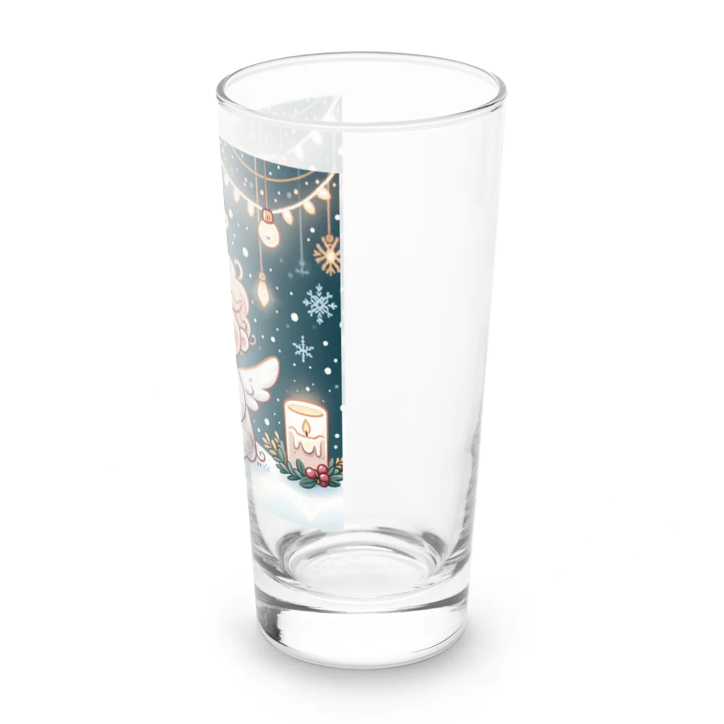 たまき工房の呑(どん)天使のクリスマスデフォルメ Long Sized Water Glass :right