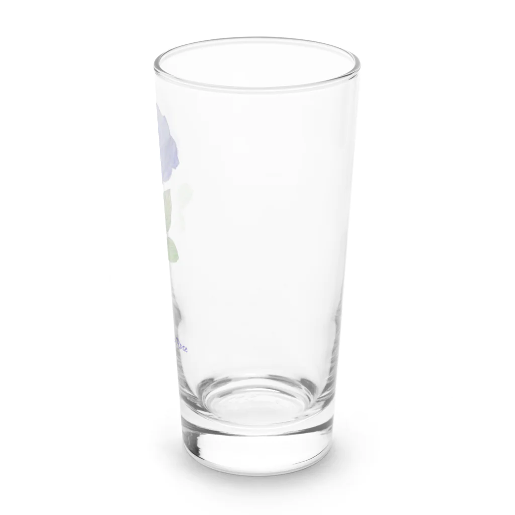 水色プリントの夢叶う青い薔薇 Long Sized Water Glass :right