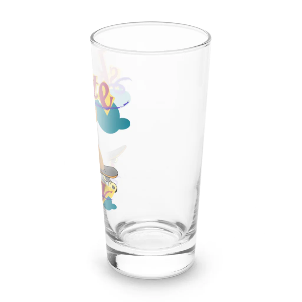 sloth_giraffeのスケートボードするワンコ Long Sized Water Glass :right