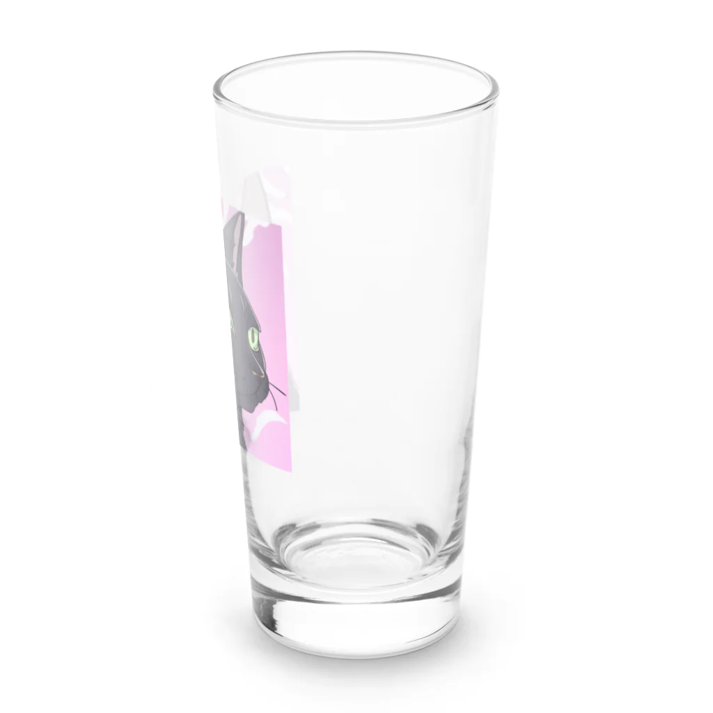 73GTCのかっこいい黒猫3 Long Sized Water Glass :right