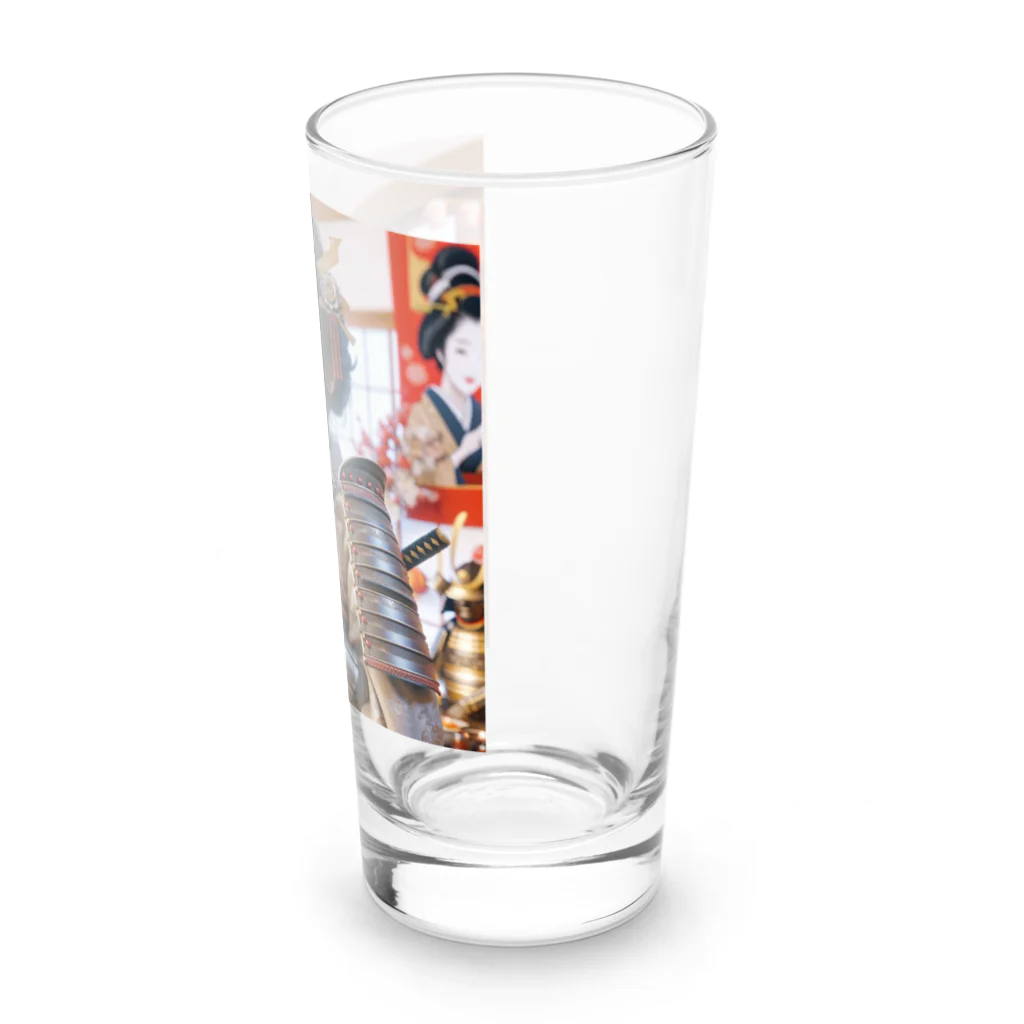 たまき工房の呑(どん)女武士の正月 Long Sized Water Glass :right