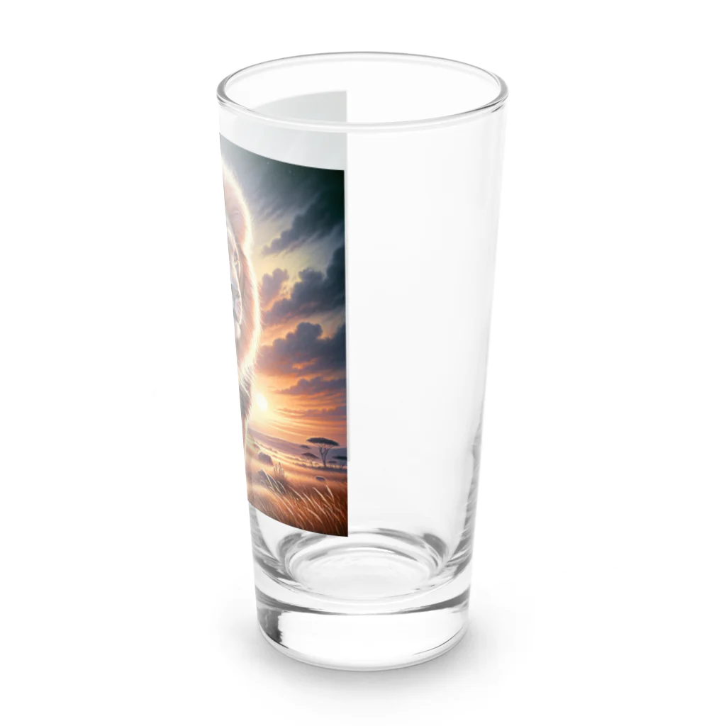 Artful Whiskersの草原の君主 - 堂々たるライオン Long Sized Water Glass :right