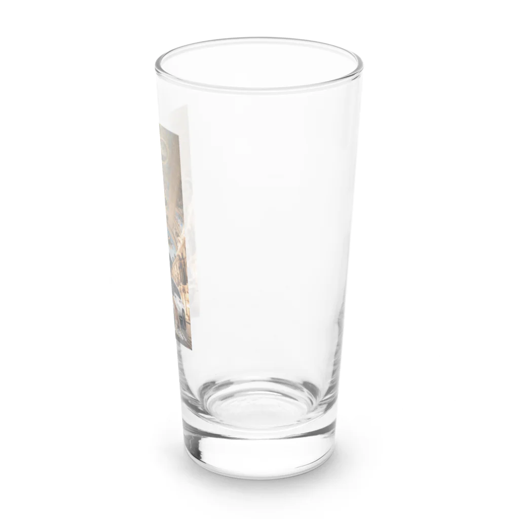 ブラックホワイトの美術館車 Long Sized Water Glass :right