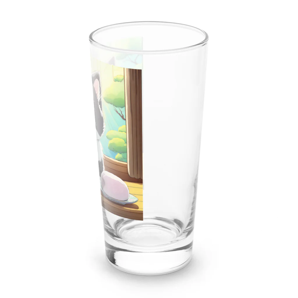 yoiyononakaのお餅と白黒猫 Long Sized Water Glass :right