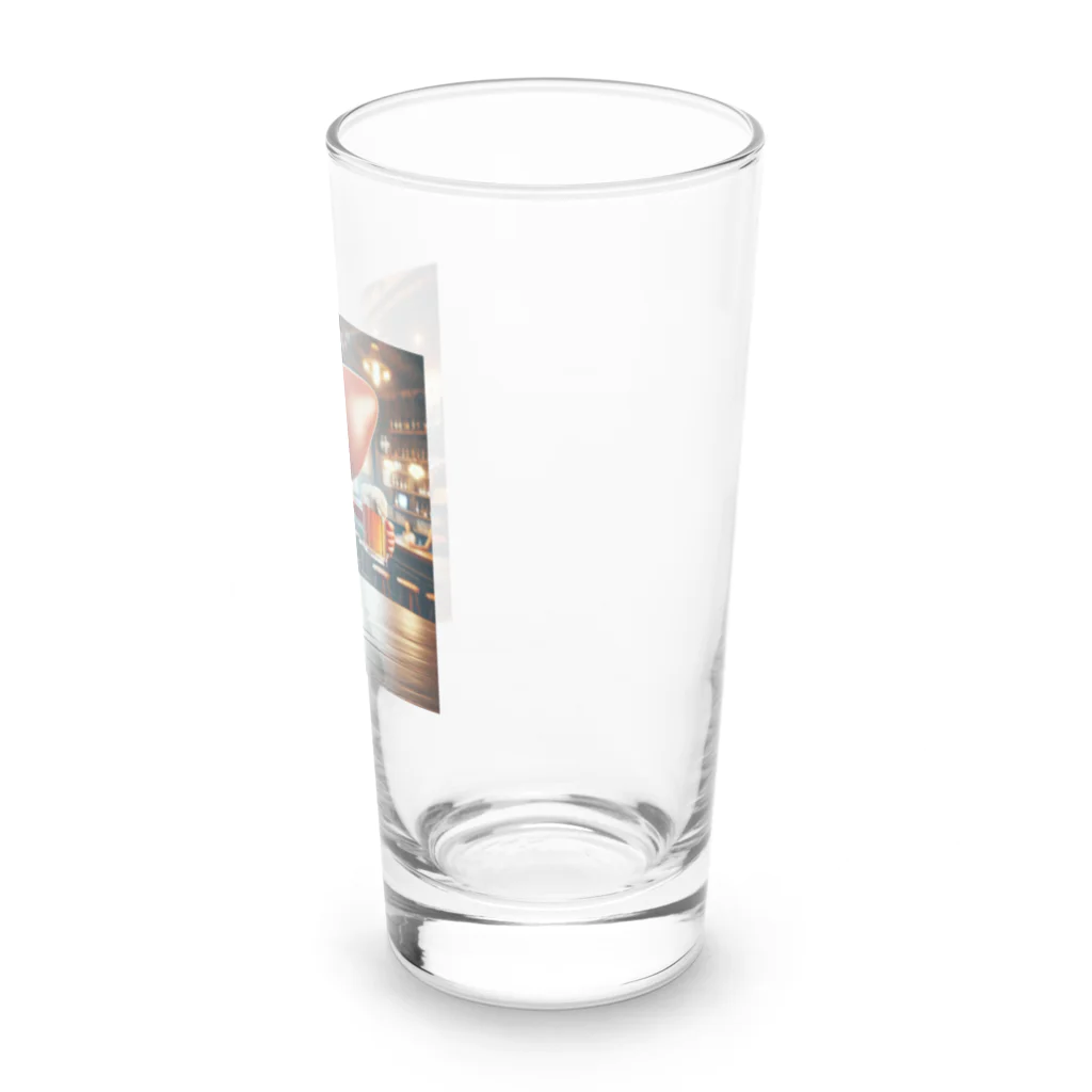 SALVADORSの肝臓くんがビール飲む Long Sized Water Glass :right