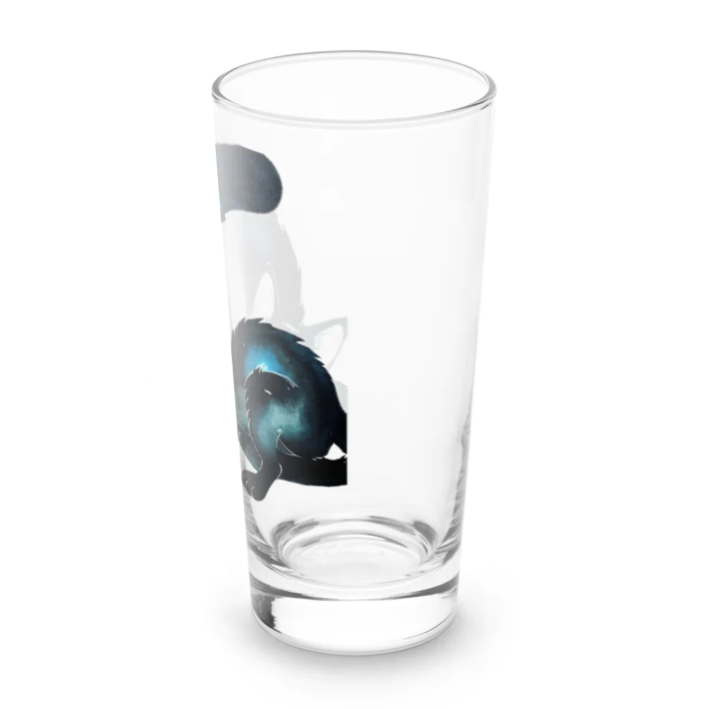 幸運のしっぽの黒猫と魔法の尻尾 Long Sized Water Glass :right