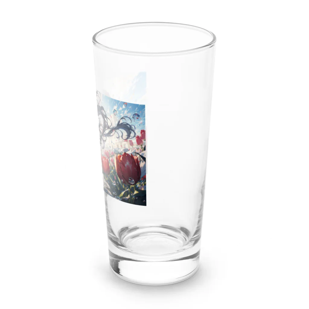 yokogao_styleの2月の誕生花(チューリップ)と横顔 Long Sized Water Glass :right