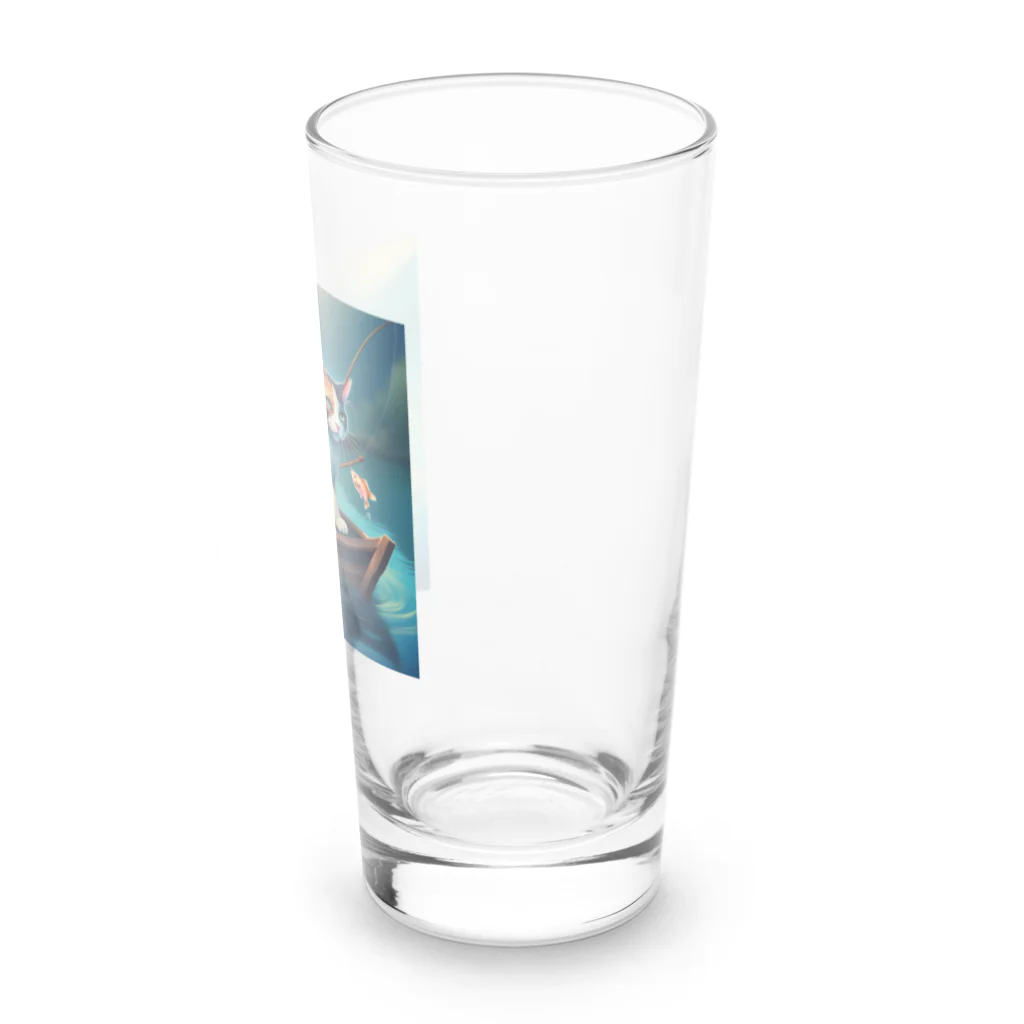 桜猫店-sakuraneko-の釣り猫君 Long Sized Water Glass :right