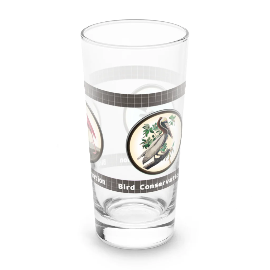 アニマル四字熟語の「Bird conservation」野鳥保護サーモンタンブラー Long Sized Water Glass :right