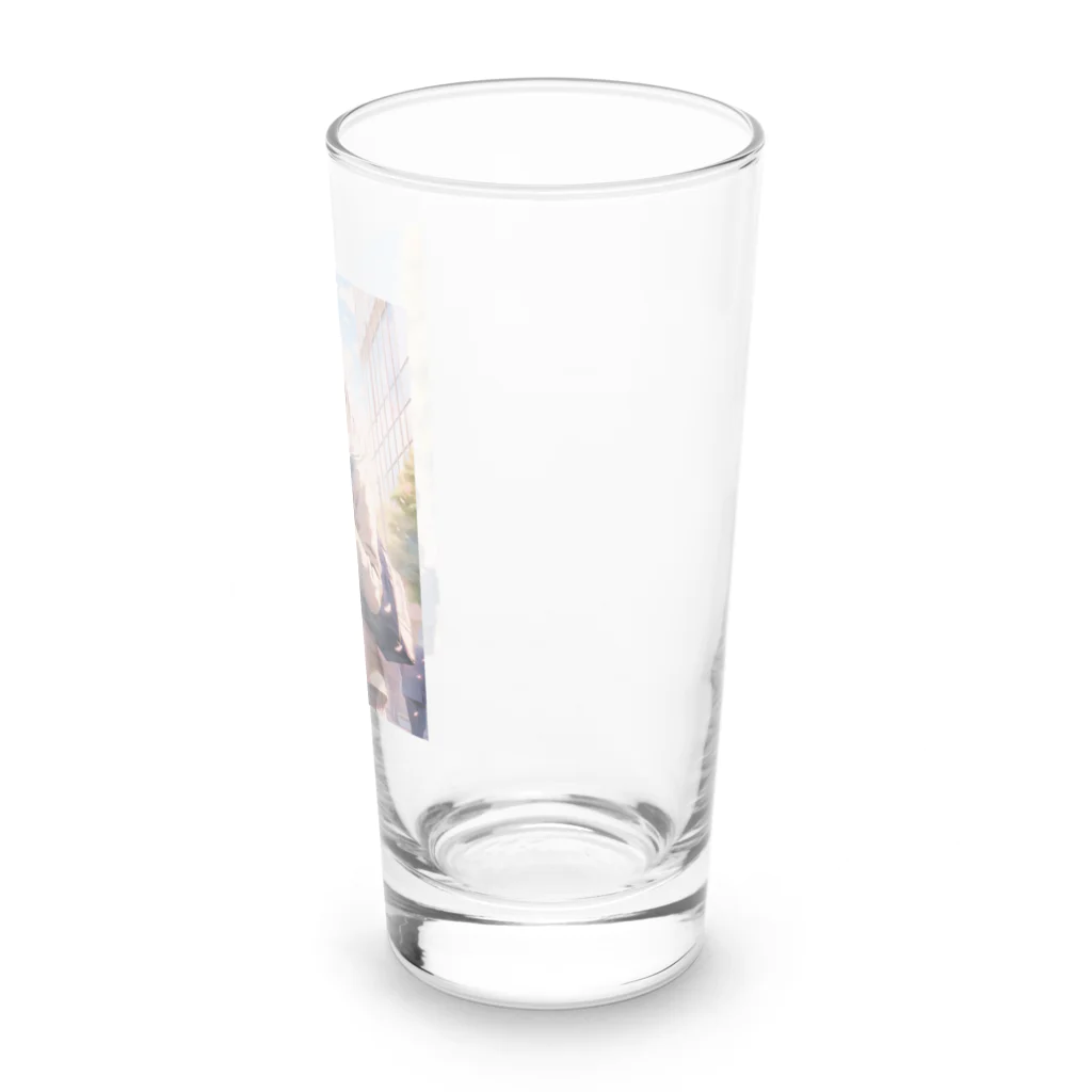 シロクマペンギンのブレザーセーラー服ミックス制服の女の子 Long Sized Water Glass :right