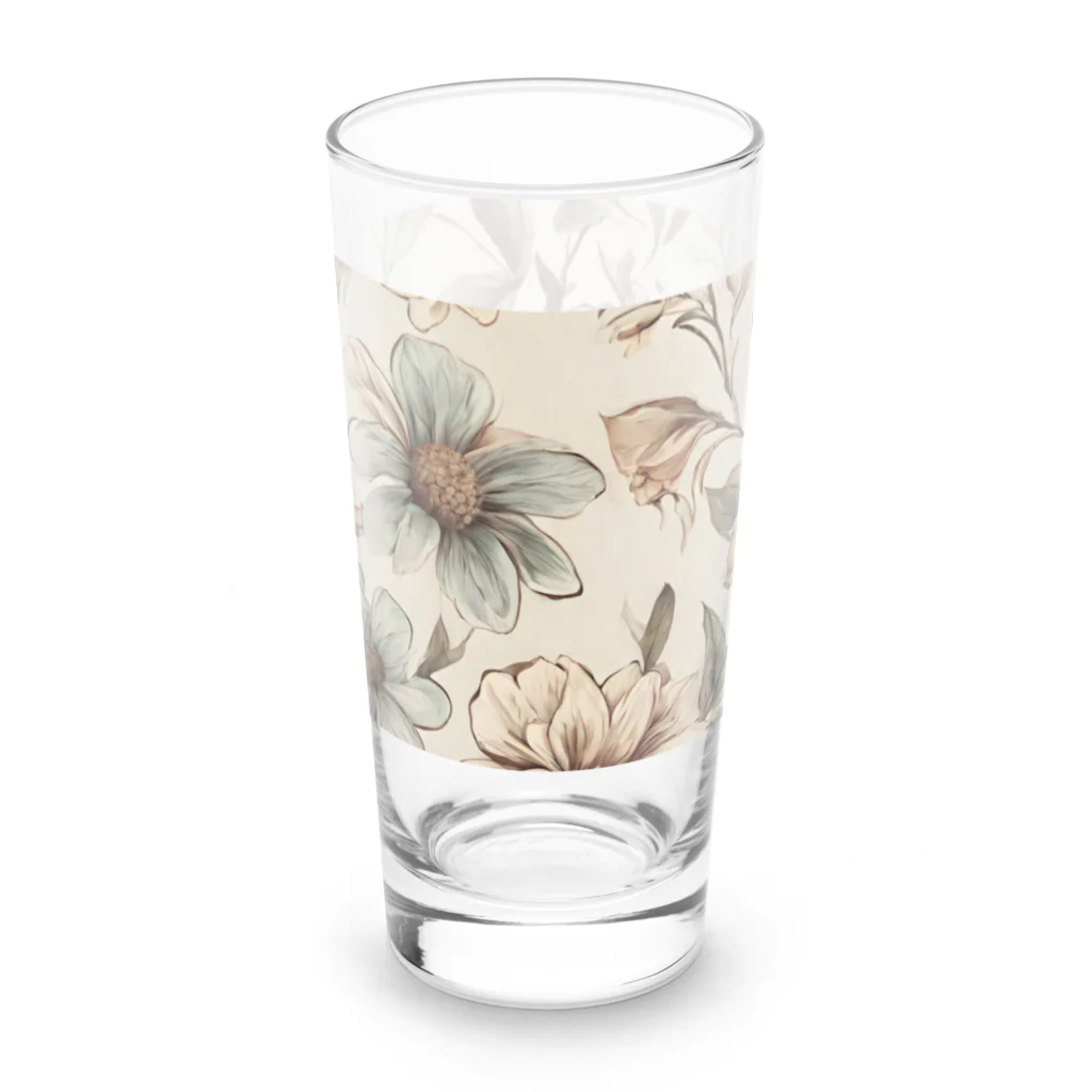 花柄グッズ専門店の淡い花柄 上品 大人っぽい Long Sized Water Glass :right