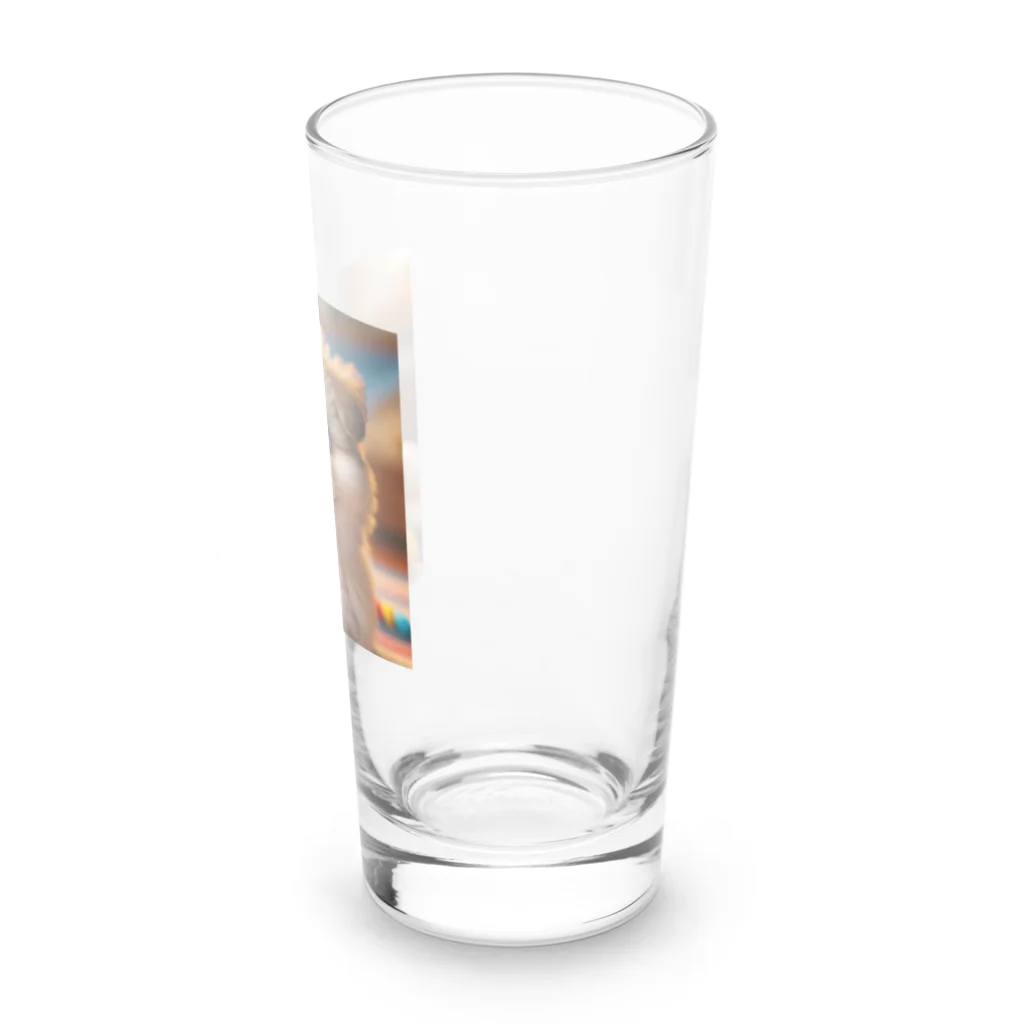 nick613の愛らしい小型犬が微笑みながらカメラに向かっている Long Sized Water Glass :right