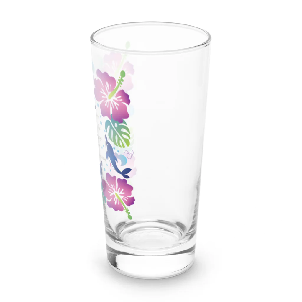 動物のいるデザインのイルカ-001-purple Long Sized Water Glass :right