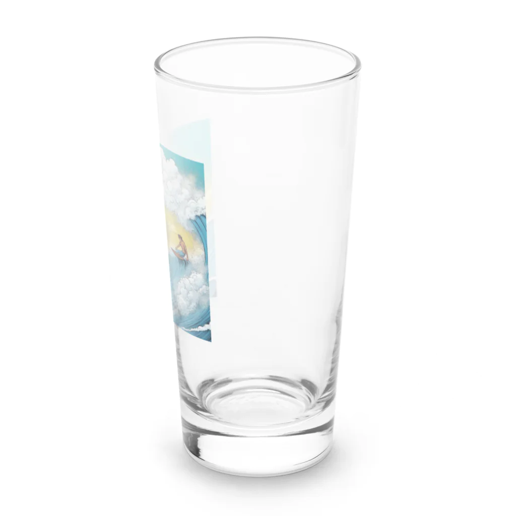 どうぶつやのハワイ　サーフィン Long Sized Water Glass :right