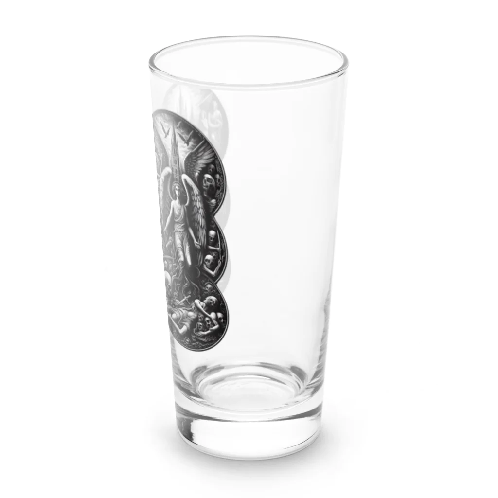 3匹の黒猫 ショップの天使と堕天使 Long Sized Water Glass :right