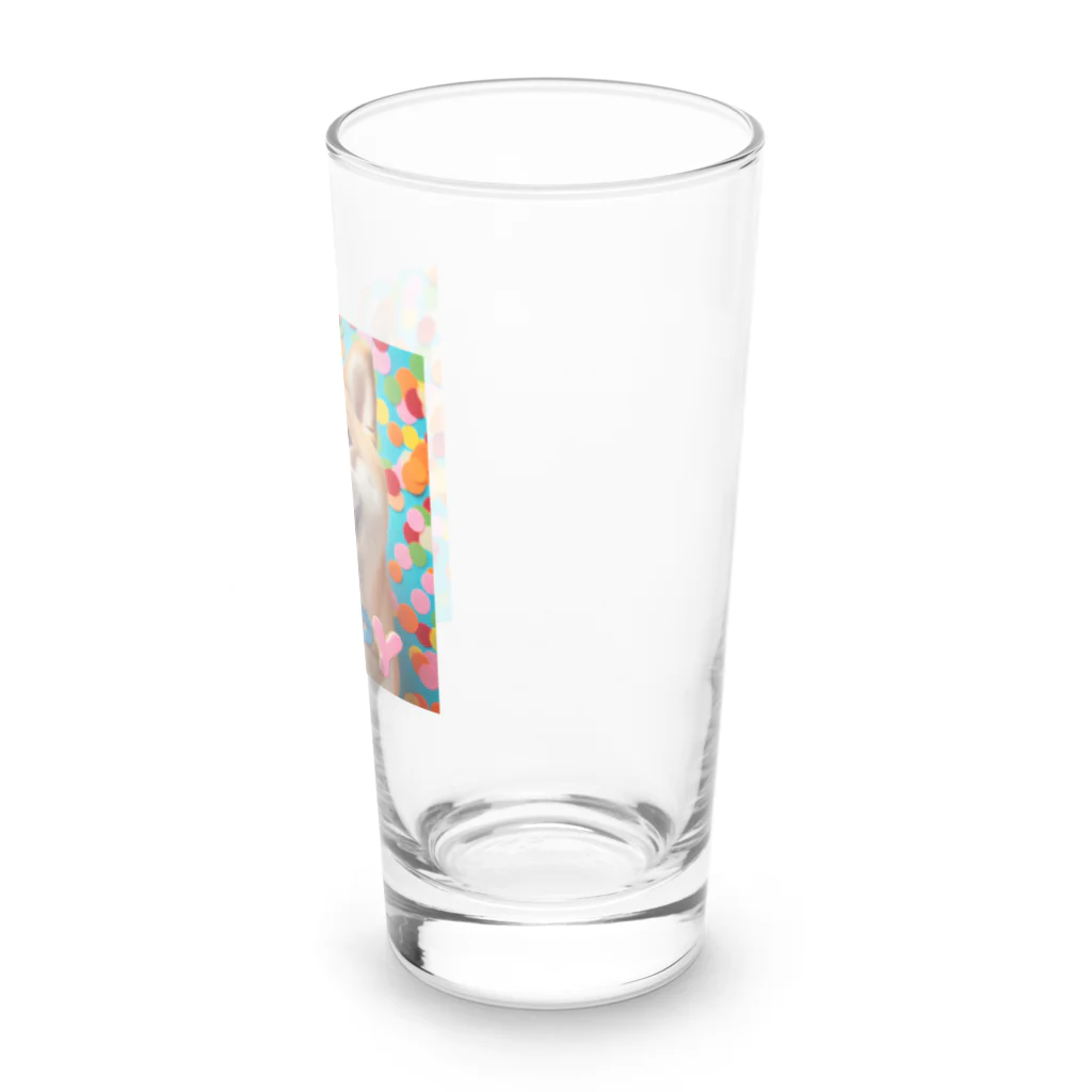 ANTARESの今日もハッピーな柴犬 Long Sized Water Glass :right