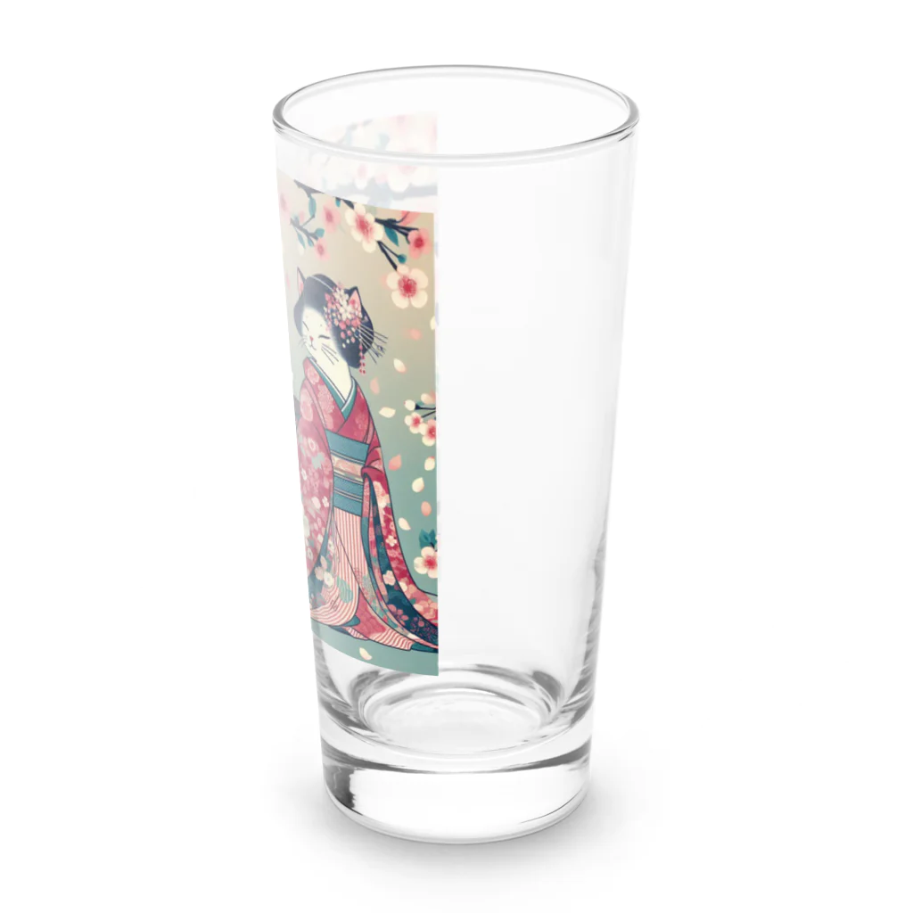 ParadigmStar　パラダイムスターの和風cat 見返り桜 Long Sized Water Glass :right