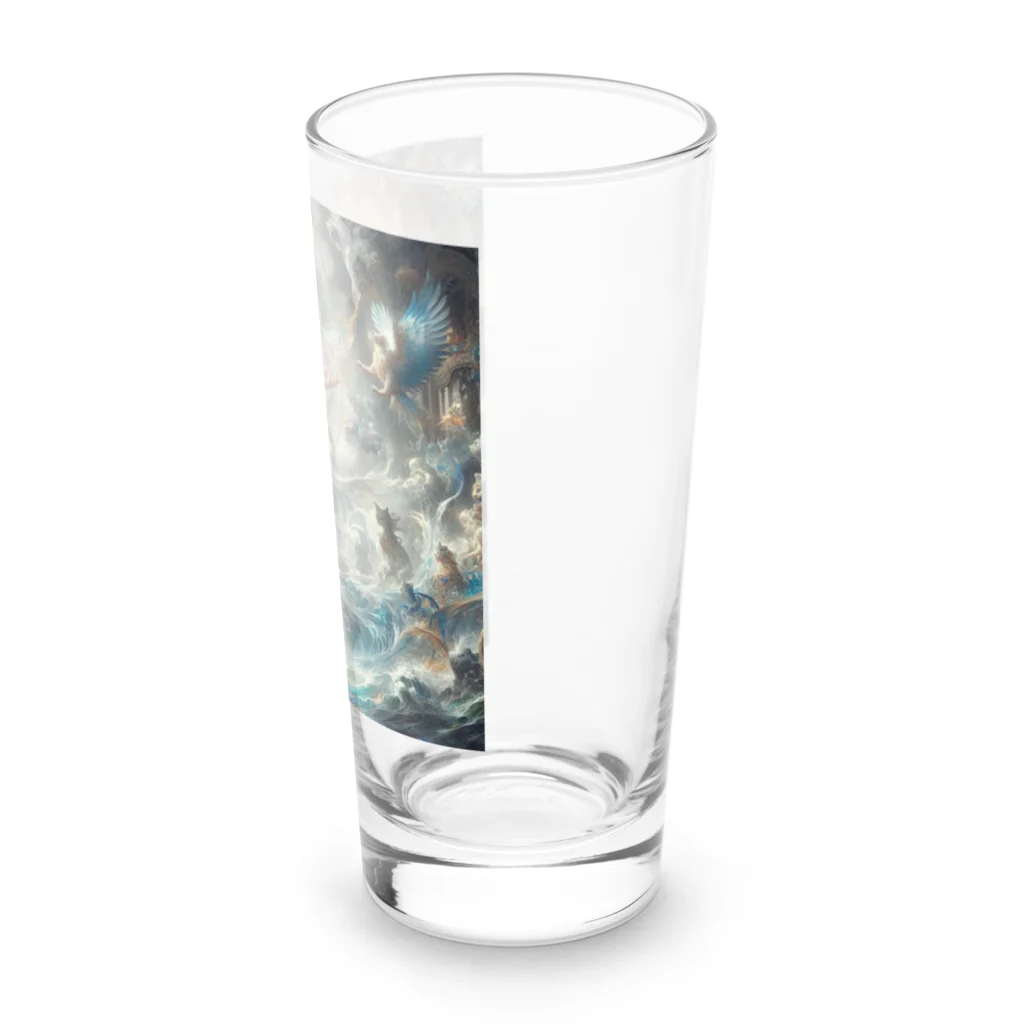 3匹の黒猫 ショップの水の女神と猫 Long Sized Water Glass :right