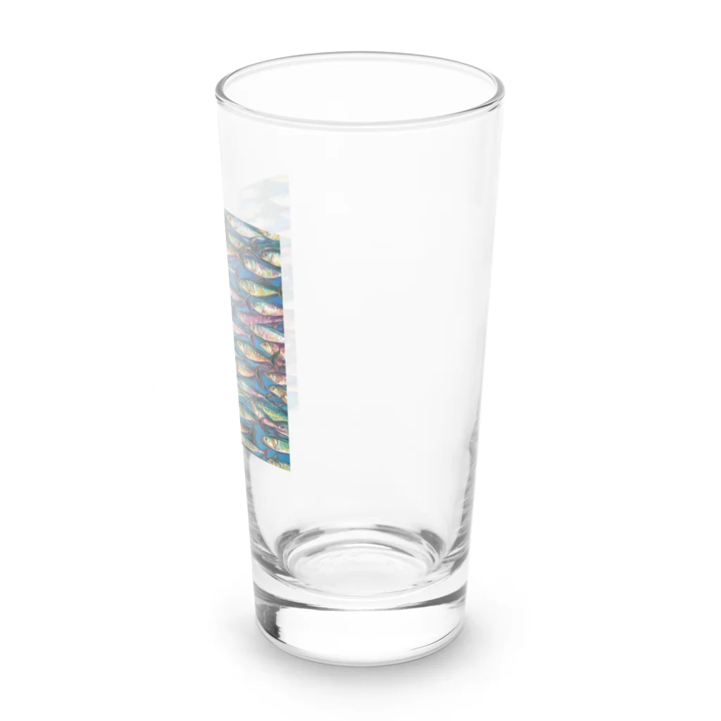 たまねぎの泳ぐ鯖の大群が一斉に姿を現しています。 Long Sized Water Glass :right