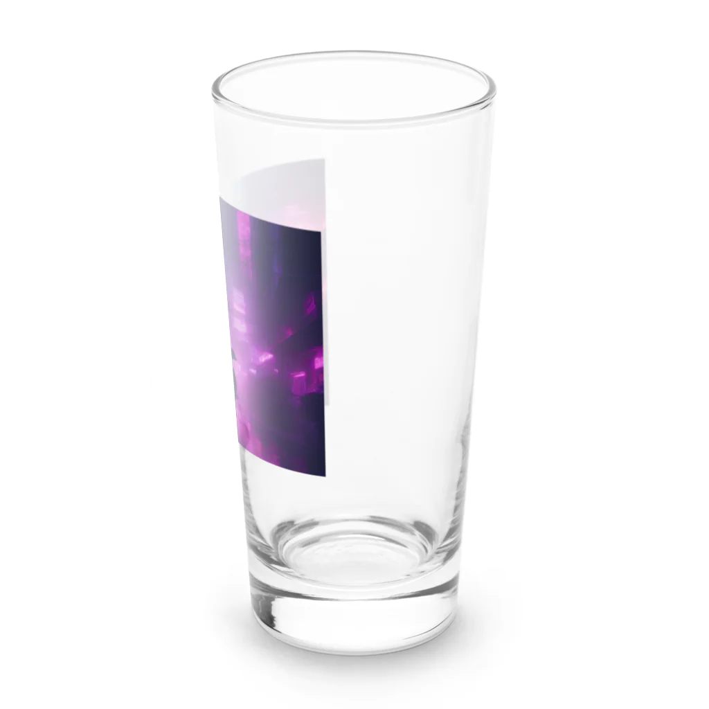 shell_hutの雨の降る夜、街灯が街を照らしながら、一人で歩く主人公 Long Sized Water Glass :right