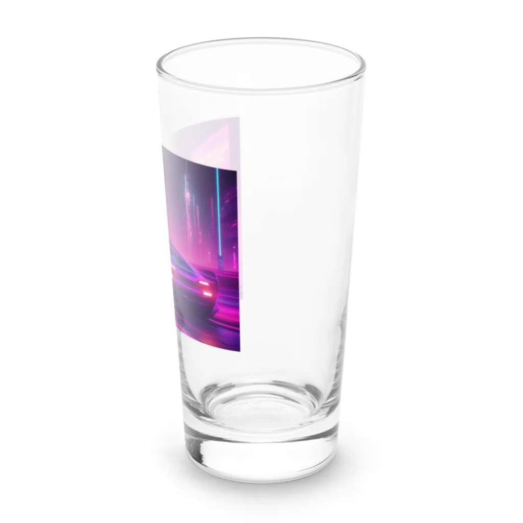 shell_hutの闇夜の中、主人公が追手から逃げるために猛スピードで運転している車 Long Sized Water Glass :right