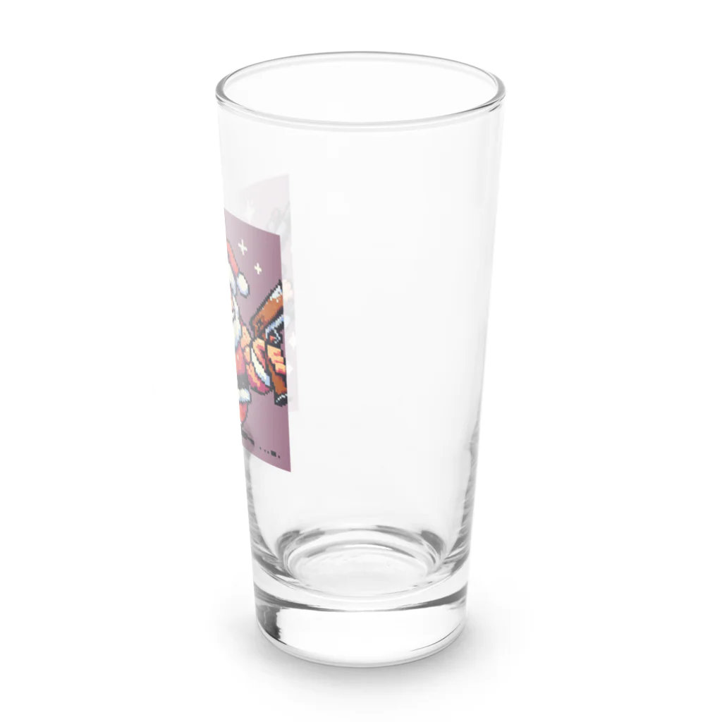 お茶目なドット絵のドット絵サンタさん Long Sized Water Glass :right