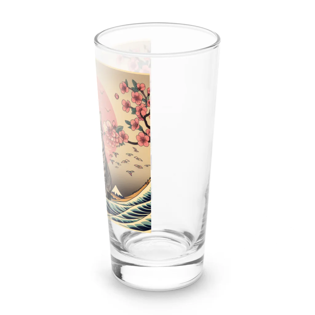 ParadigmStar　パラダイムスターの浮世絵猫　波桜 Long Sized Water Glass :right