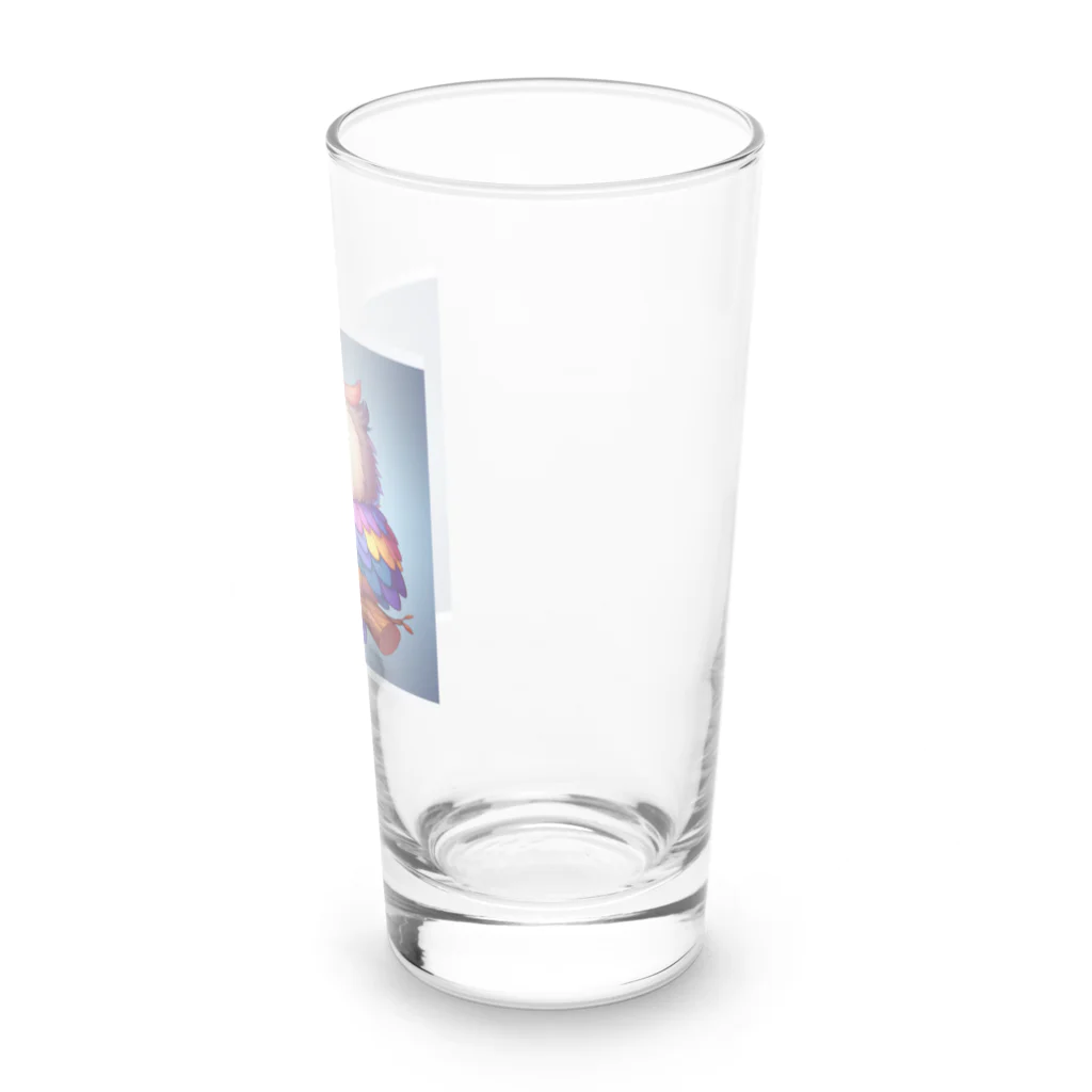 mame1103の虹色幸ふくろう Long Sized Water Glass :right