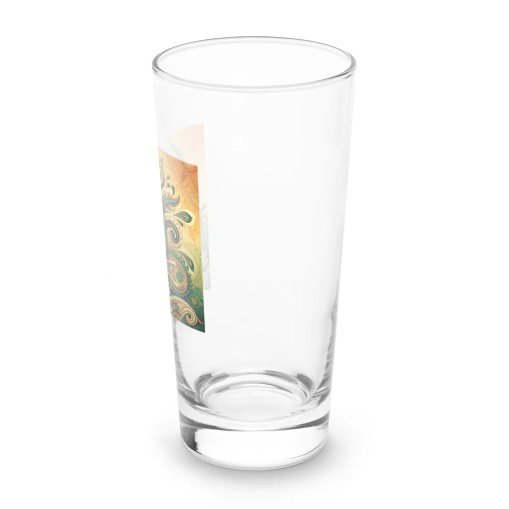 saqui.comの黄色と緑のインド柄 Long Sized Water Glass :right