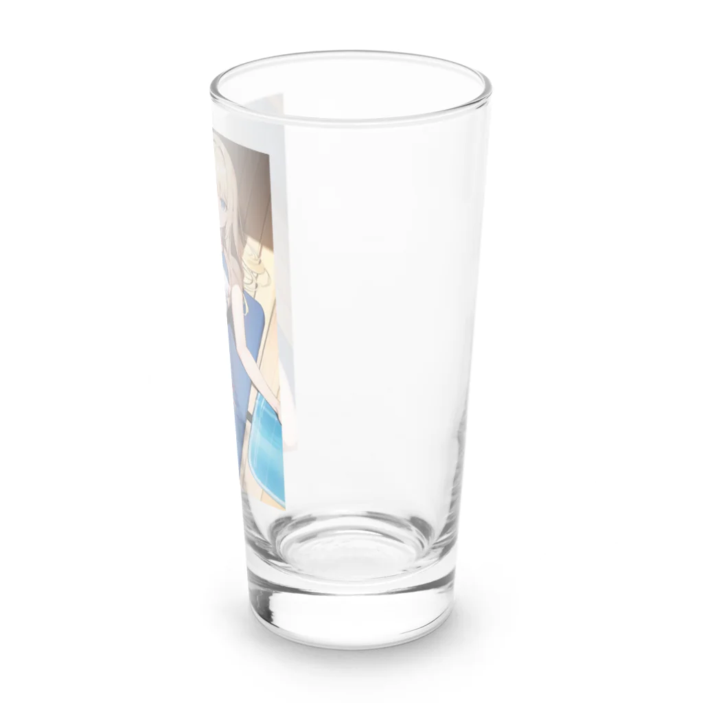 AIオリジナルイラスト　美女男子の金髪で美人な彼女 Long Sized Water Glass :right