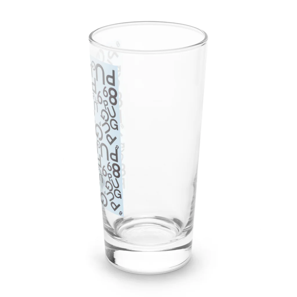 pug 89の犬　パグ　ロゴ　 Long Sized Water Glass :right