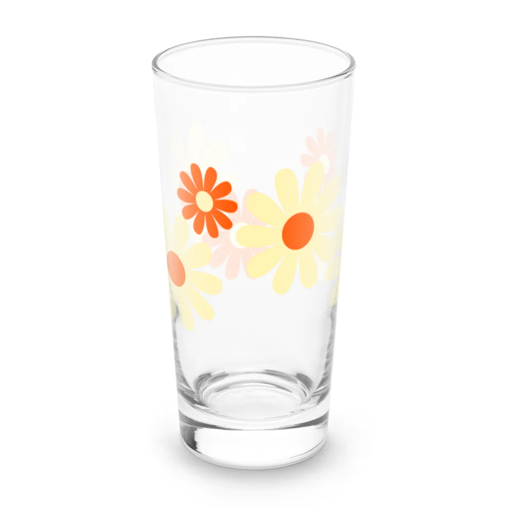 kazeou（風王）のレトロ風花(8枚)黄・オレンジ Long Sized Water Glass :right