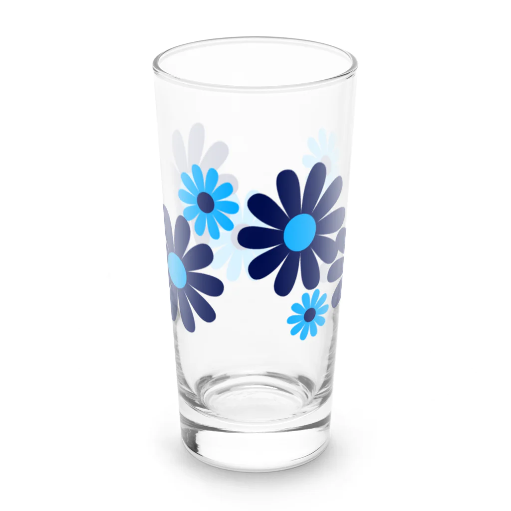 kazeou（風王）のレトロ風花(8枚)青・水色 Long Sized Water Glass :right