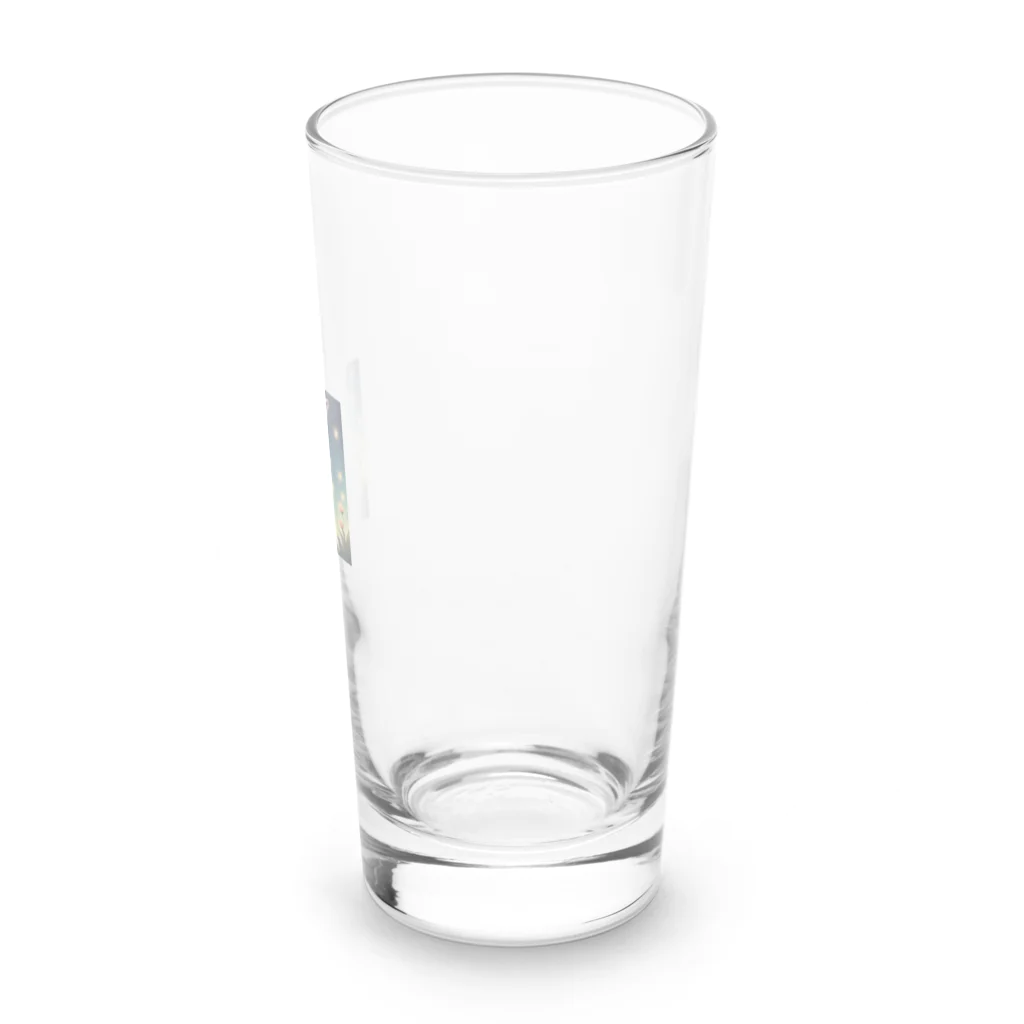 鼻かむうさぎの花束を持つウサギ Long Sized Water Glass :right