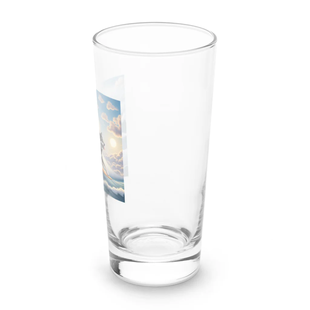 ANTARESの波乗り黒柴2 Long Sized Water Glass :right