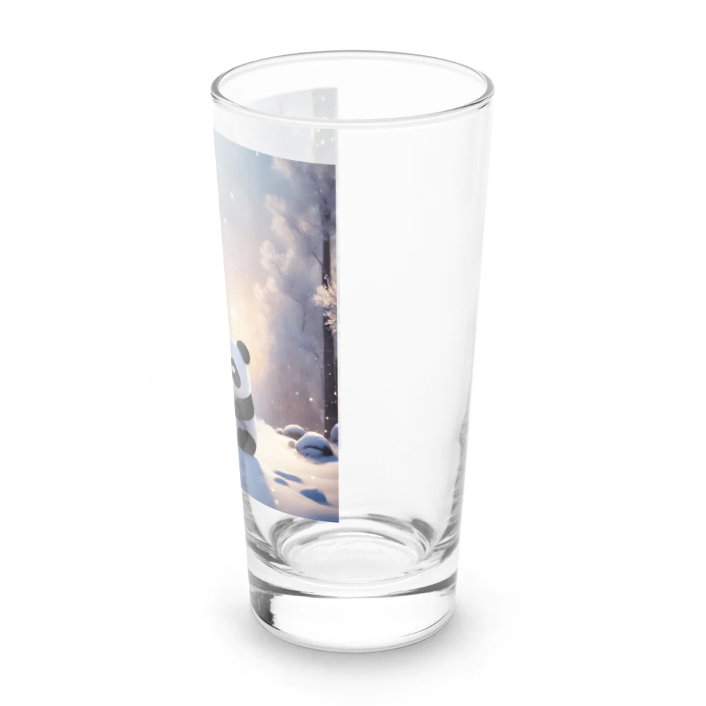 waterpandaの冬景色とパンダ Long Sized Water Glass :right